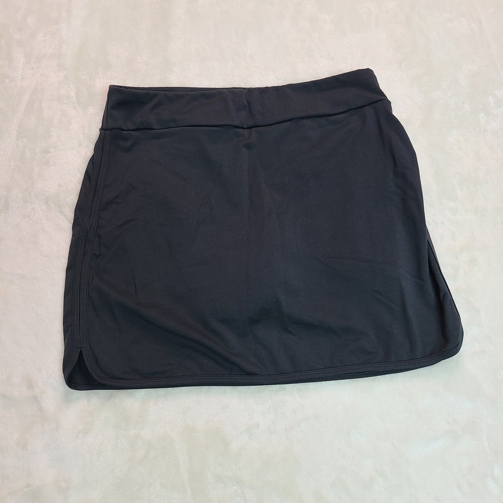 ZELOS Black Stretch Pull On Golf Tennis Pickle Ball Skort Pockets - Women's Med